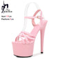 Sandals Women Wedding Shoes 2024 Summer Sexy High Heel 17/20CM Buckle Strap Nightclub Party Shoes Female Sandals Pole Dance Shoe
