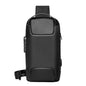 Geestock Men's Crossbody Bag with USB Charging Port Anti-Theft Shoulder Bags Waterproof Oxford Sling Bag Multifunction Chest bag