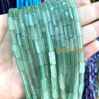 4x13mm Square Natural Stone Light Lavender Chalcedony Loose Spacer Beads for Jewelry Making Diy Bracelet Charms Accessories