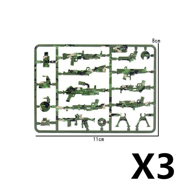 WW2 German Weapon Building Block 98K Two-color Gun US M1911 Soviet RPG Military Soldier Figure Accessories Rifle Pistol Toy C349