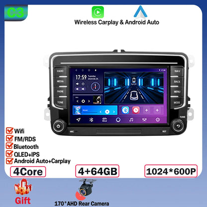 Android 14 Car Radio Carplay For VW Volkswagen Skoda Octavia Golf 5 6 Touran Passat B6 Polo Jetta CarPlay Auto Navigation Stereo
