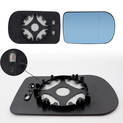 For BMW 7 Series E38 5 E39 1995 - 2003 Left Right Door Side Wing Mirror Glass Heated Blue Rear View Rearview Convex Exterior