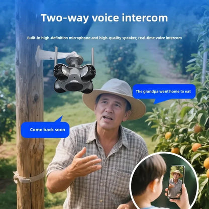 ANSVICAM 10K 20MP HD Four Screens WiFi IP Camera Wireless Outdoor PTZ Four Lens Human Auto Tracking Surveillance Cameras FFVideo