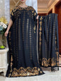 2024 Summer Short sleeve Dress Pure Cotton Gold Stamping Loose Abaya Maxi Islam Dress With Tassels Big Scarf African Long Dress