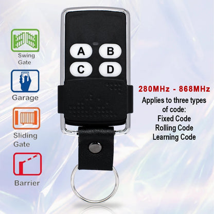 Garage Door Remote Control Duplicator 286MHz-868MHz Multi-Frequency Code Grabber Clone Gate Key Fob Command Hand Transmitter