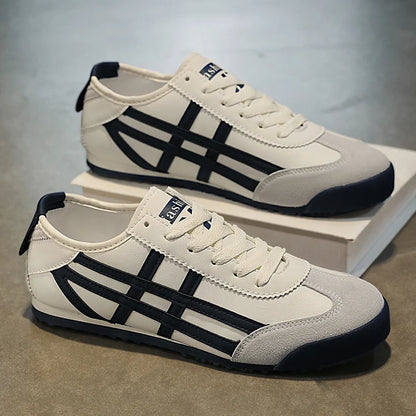 Men's Classic Running Shoes Lace Up Flat Bottom Sports Shoes Soft Sole Walking Shoes Breathable Couple Casual Shoes Tennis Shoes