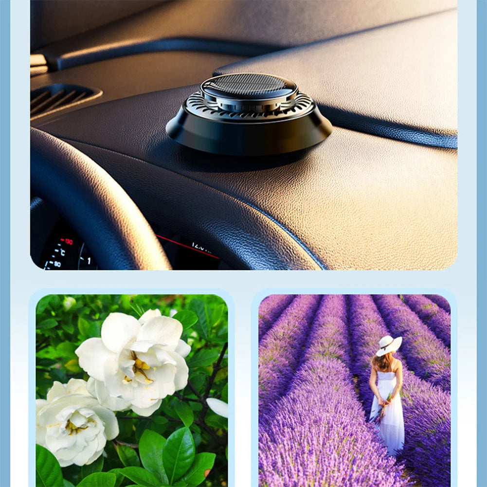 1pc Car Air Solar Creative Rotation Perfume Diffuser Small Lasting Fragrance Air Cleaning Car Interior Accessories