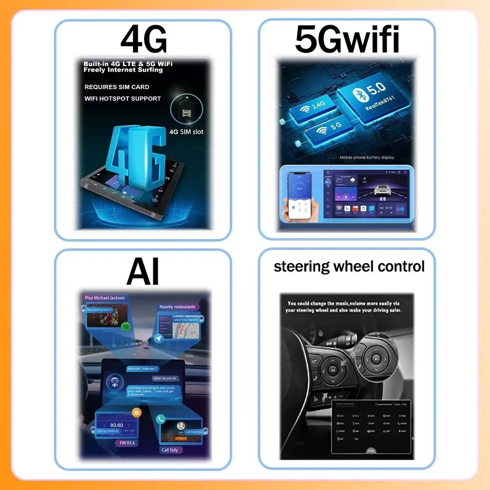 Android 14 Car Radio Carplay For VW Volkswagen Skoda Octavia Golf 5 6 Touran Passat B6 Polo Jetta CarPlay Auto Navigation Stereo