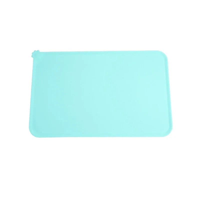 Waterproof Pet Mat Dog Cat Solid Color Silicone Pet Food Pad Pet Bowl Drinking Mat Dog Feeding Placemat Easy Washing