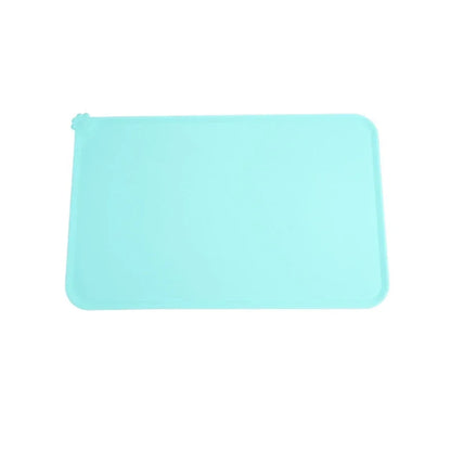 Waterproof Pet Mat Dog Cat Solid Color Silicone Pet Food Pad Pet Bowl Drinking Mat Dog Feeding Placemat Easy Washing
