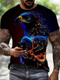 New Cool Eagle Pattern T Shirt For Men Clothing 3D Print Flame Eagle Summer Streetwear Trendy Short Sleeve Men Y2k T-Shirts Tops