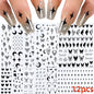 8Pcs Red Heart Nail Stickers 3D Bronzing Silver Gold Heart Shape Star & Moon Metal Totem Nail Slider Self-Adhesive DIY Nail Art*