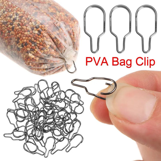 50Pcs/Pack PVA Bag Clip Carp Fishing Accessories for Carp Hair Rig Tool Carp Coarse Method Feeder Fishing Tackle