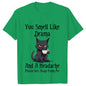Black Cat Coffee T-shirts Women Pet Cartoon Tshirts You Smell Like Drama Print Women's Clothing Cat Mom Women Tee T-Shirts Tops