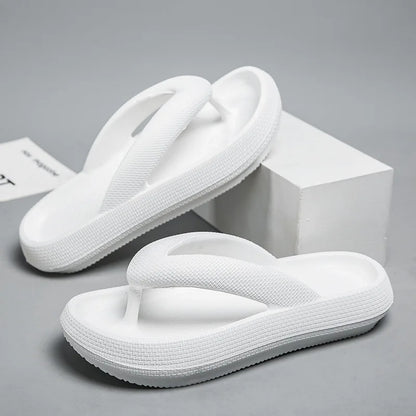 Men'S Platform Flip Flops Summer Soft Sole Eva Slippers For Men Outdoor Casual Beach Shoes Home Non-Slip Bathroom Slides Shoes