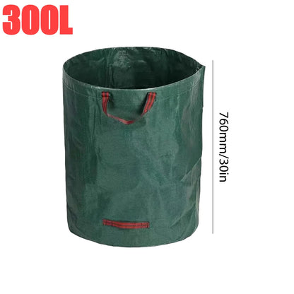 50-500L Foldable Garden Waste Bag Large Capacity Leaf Sack Light Storage Bag Garbage Wastebasket Garden Leaves Debris Trash Can