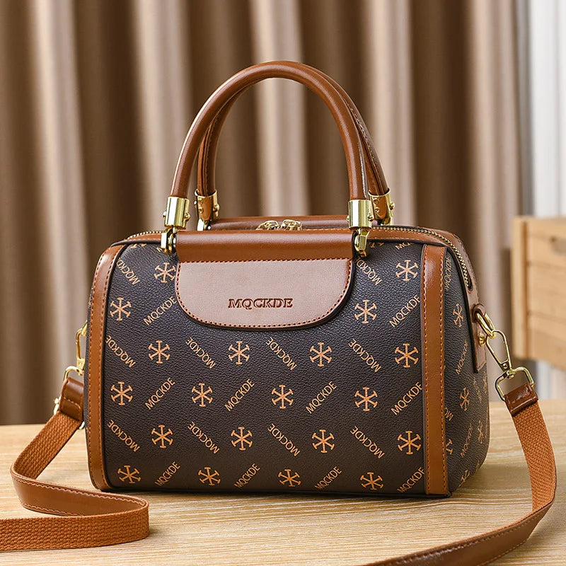 2024 New Fashion Boston Women's Bags Large Capacity Luxury Designer Handbag Quality Leather Single Shoulder Crossbody Bag women