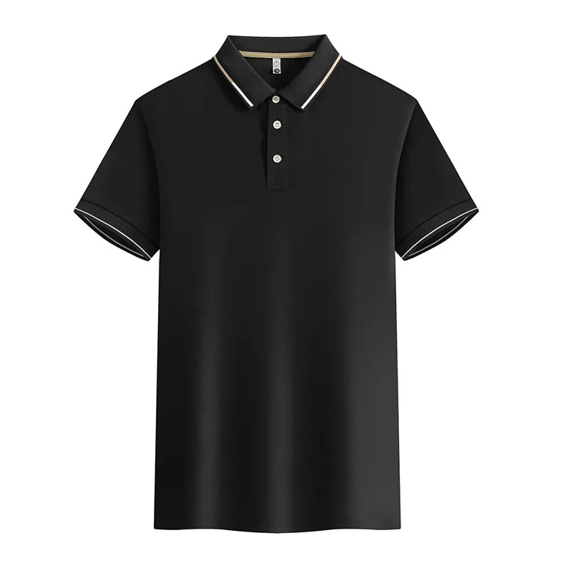Polo Shirt mens Summer New Mens Short Sleeve Polo Shirt synthetic fiber  Men's Business Casual Polo Shirt S-4XL