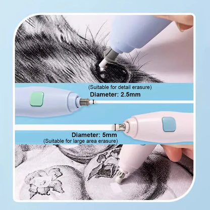 Deli Electric Rubber Pen Automatic Eraser with Erasers Refills Battery Power for Kids Sketch Drawing Erasing Stationery Supplies