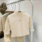 1pcs Autumn Winter Children T-Shirt Solid Velvet Warm Top Baby Kids Half High Collar Long Sleeve Base Shirt Girls Boys Tshirt