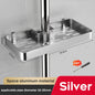 1/2PCS Shower Rack Punch-Free Bathroom Tray With Towel Bar Hooks Shampoo Holder Floating Shelf For Toilet Bathroom Organizer