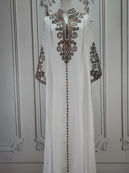 Muslim Abaya for Women Party Dresses Embroidery Long Robe Eid Ramadan Dubai Abayas Kaftan Arab Jalabiya Modest Vestidos Morocco