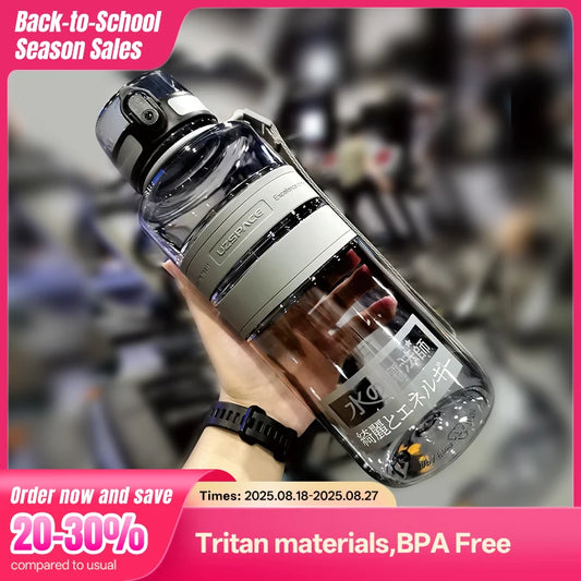 1L 1.5L 2L Fitness Sports Water Bottle Large Capacity Eco-Friendly Plastic Portable Leakproof Shaker Fruit Drink Bottle BPA Free