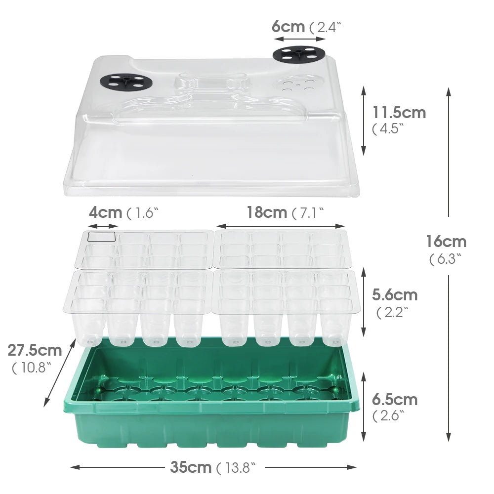 30W Heating Warm Mat 48-Holes Nursery Planting Seeds Starter Tray Garden Greenhouse Plants Seeds Seedling Adjustable Temperature