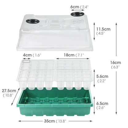 30W Heating Warm Mat 48-Holes Nursery Planting Seeds Starter Tray Garden Greenhouse Plants Seeds Seedling Adjustable Temperature