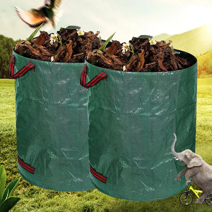 50-500L Foldable Garden Waste Bag Large Capacity Leaf Sack Light Storage Bag Garbage Wastebasket Garden Leaves Debris Trash Can