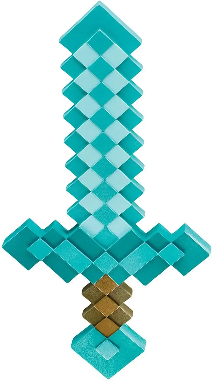 45cm Game Minecraft Design Blue Diamond Sword My World Plastic Toy Steve Sword Ax Kids Lovely Toys For Children Cosplay Gift