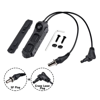WADSN Airsoft Axon Tactical Dual Function Switch Remote Button M300 M600 SF Plug NGAL PEQ OGL L3 Laser FIT Mlok Keymod 20mm Rail