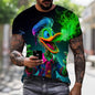 mens summer clothing with 3D printed cartoon duck graphic t shirts round neck short sleeved tees new tops funny t shirt for men