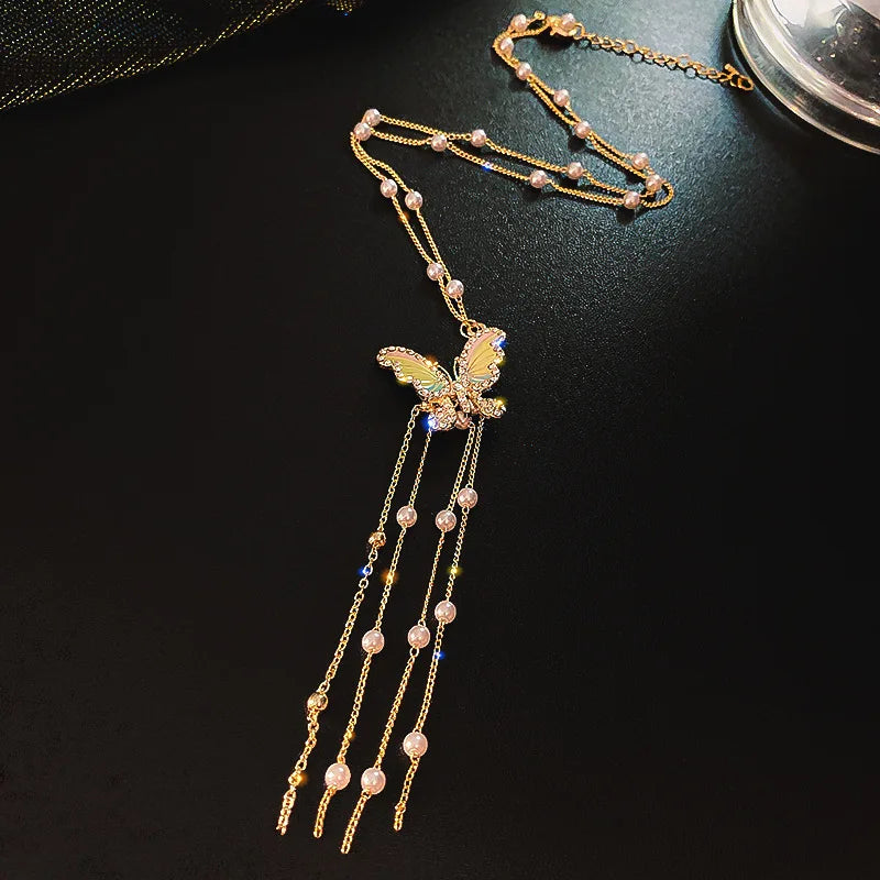 2023 New Fashion Trend Light Luxury Elegant Delicate Pearl Double Layer Heart Necklace Ladies High Jewelry Party Gifts Wholesale