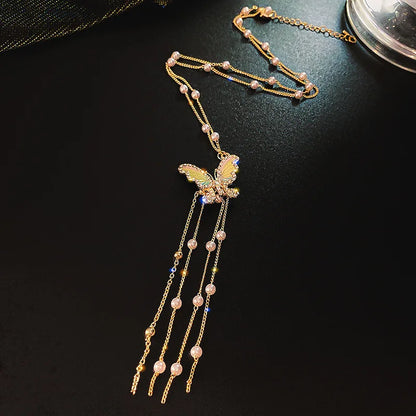 2023 New Fashion Trend Light Luxury Elegant Delicate Pearl Double Layer Heart Necklace Ladies High Jewelry Party Gifts Wholesale