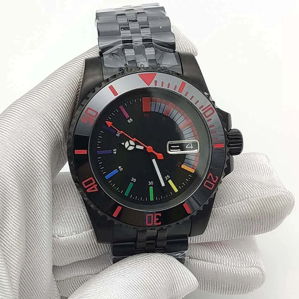 Men's New NH36 Automatic Mechanical Watch Rainbow Aseptic Dial Waterproof Case Casual Fashion Business Men's Watch