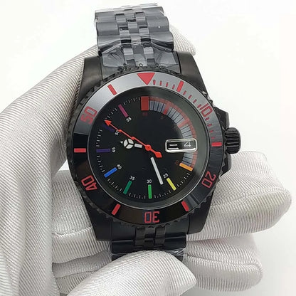 Men's New NH36 Automatic Mechanical Watch Rainbow Aseptic Dial Waterproof Case Casual Fashion Business Men's Watch