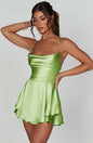 Sling Satin Halter Strap A Pendant Dress Sexy Elegant Lady Style Short Skirt Summer Female Club Party Vestidos