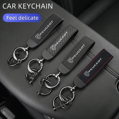 Car Luxury Keychain Vintage Zinc Alloy Key Ring Accessories For New Peugeot 408 4008 308 3008 Rifter 5008 508 2008 208 301 RCZ