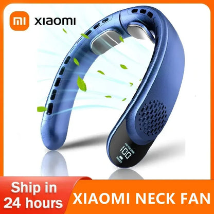 Xiaomi 2024 Wearable Air Conditioner USB Rechargeable Portable 3 Speed Display Hanging Neck Fan Mute Outdoor Summer Cooler