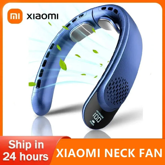 Xiaomi 2024 Wearable Air Conditioner USB Rechargeable Portable 3 Speed Display Hanging Neck Fan Mute Outdoor Summer Cooler