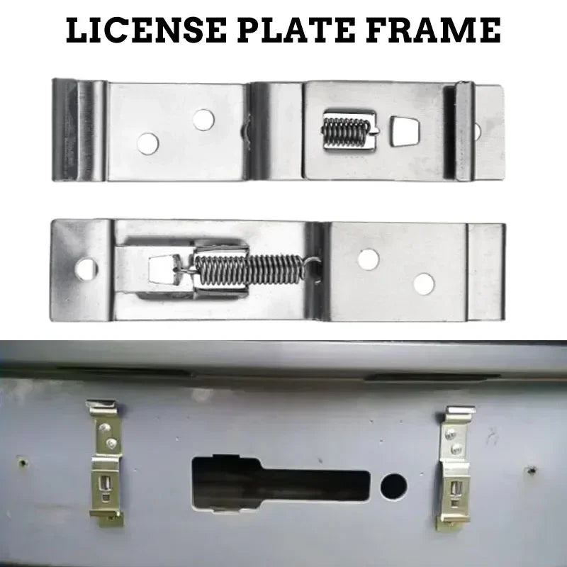 2pcs Car License Plate Frame Clips for Europe Trailer Motorhome Stainless Steel Licenses Plates Cover License Plate Frame