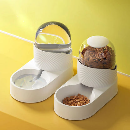 2L/3.5L Cat Automatic Feeder Water Dispenser Pet Feeding Food Container Bowl Large Capacity Plastic Solid Vertical Dog Supply