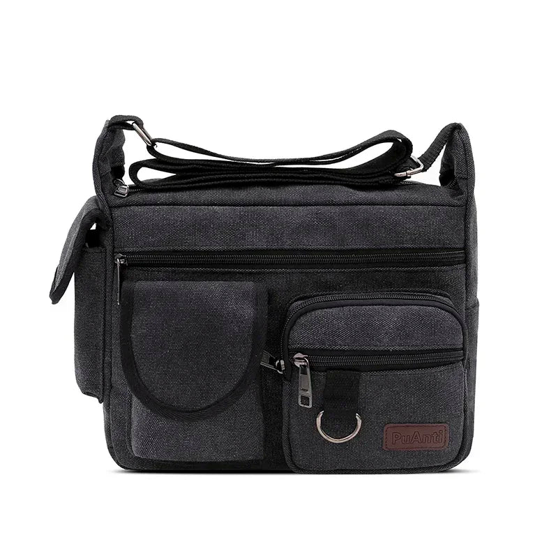 New Canvas Messenger Bag for Men Vintage Water Resistant Waxed Crossbody Bags Briefcase Padded Shoulder Bag for Male Handbag