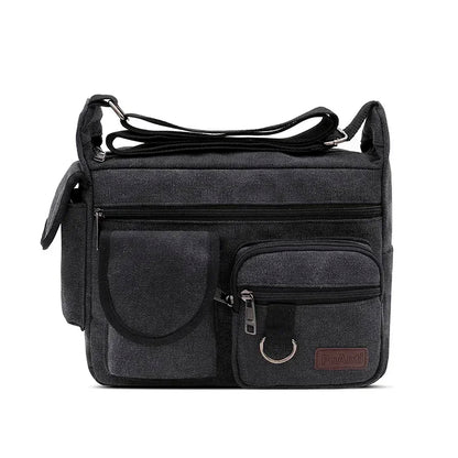 New Canvas Messenger Bag for Men Vintage Water Resistant Waxed Crossbody Bags Briefcase Padded Shoulder Bag for Male Handbag