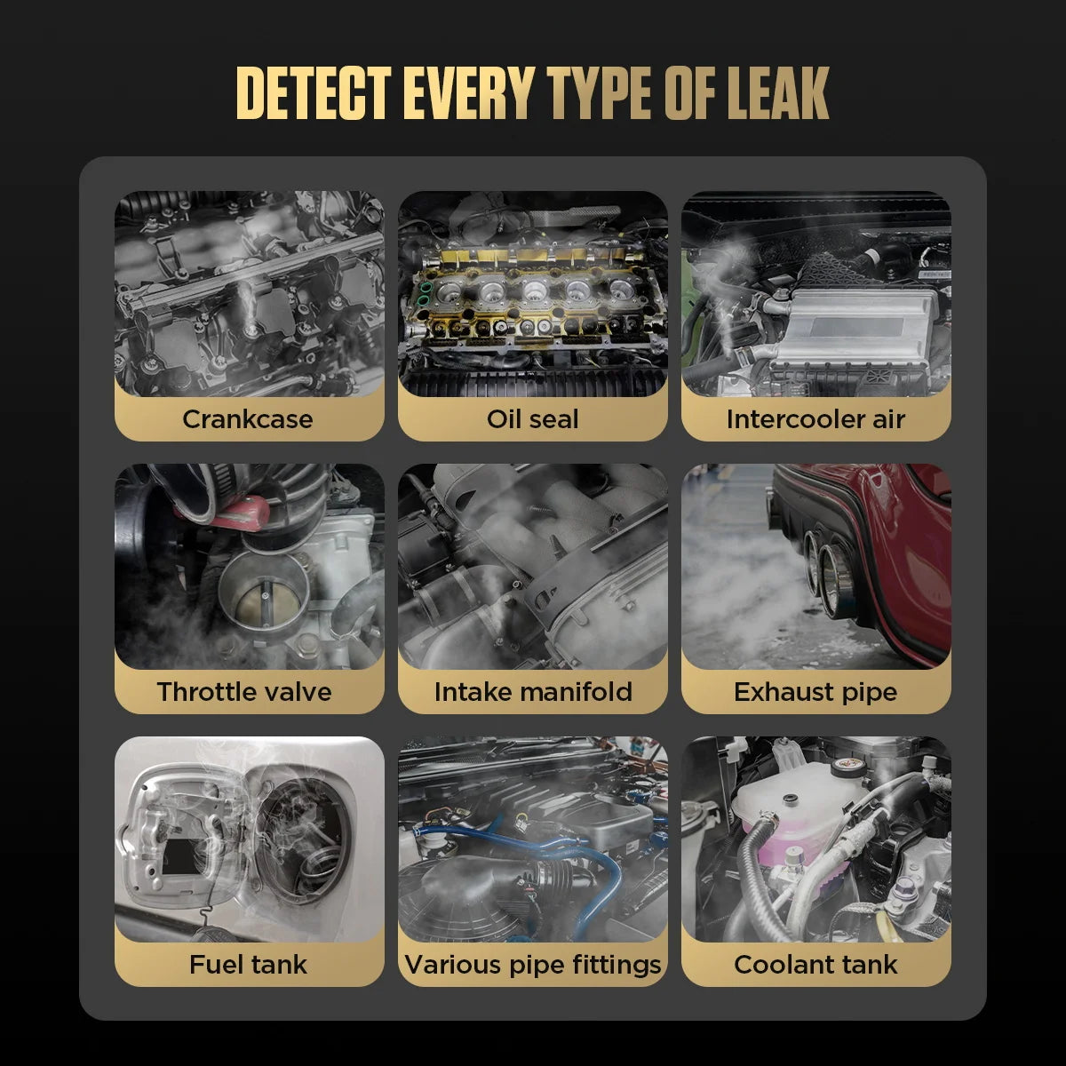 AUTOOL SDT50 Car Smoke Leak Detector Automotive EVAP Leakage Gas Leakage Machine Locator Oil Pipe Generator Diagnostic Tools