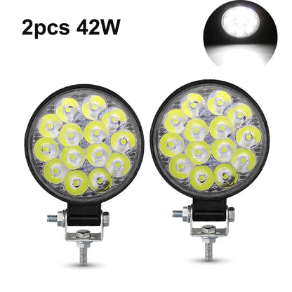NLpearl 42W 48W Mini LED Work Light 12V 24V LED Light Bar Off Road Spotlight for Jeep Truck 4X4 Car SUV ATV Barra LED Headlights