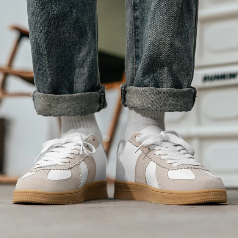 735 White Shoes for Man Casual Loafers for Men Shoes 2024 New Genuine Leather Men Sneakers Luxury Brand Flat Summer Woman Trend