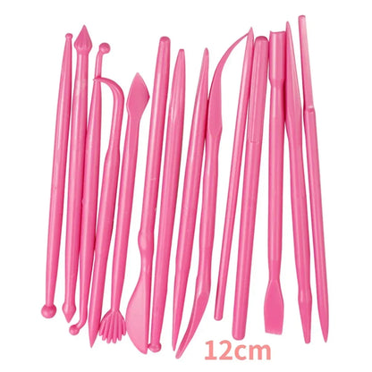 Cake Decorating 8Pcs Fondant Modelling Tools 16 Patterns Carving Flower Craft Clay Carving Pen Set Modeling Baking Accessories