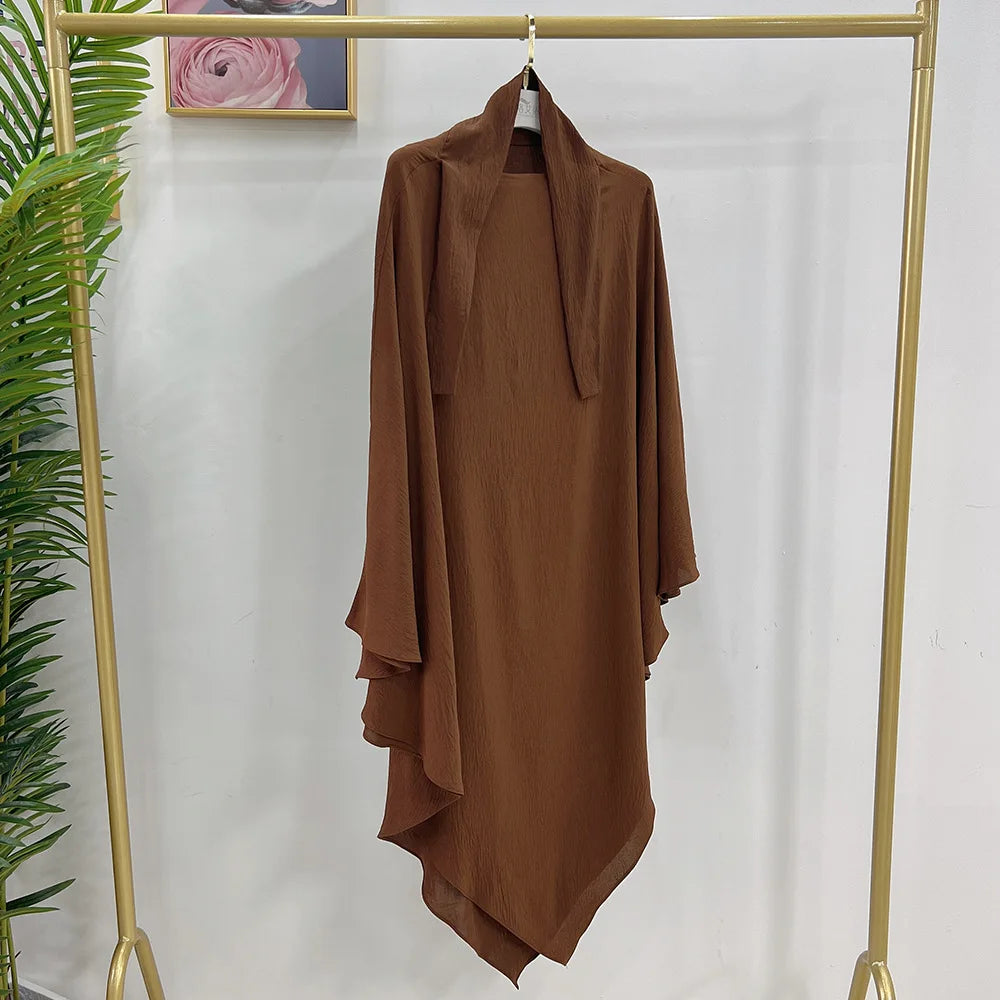 Long Khimar Overhead Hijab Scarf One Piece Amira Prayer Garment Kaftan Eid Ramadan Turkey Dubai Islamic Burqa Headdress Clothing